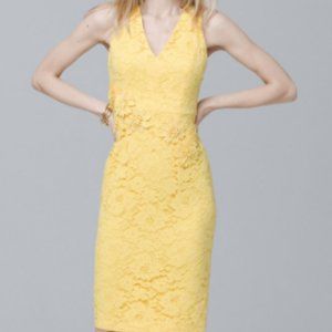 NWT WHBM 3D-APPLIQUE LACE SHEATH DRESS- Size 8